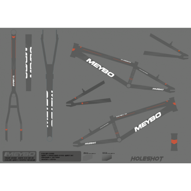 Meybo Holeshot 2022 Bmx Race Frame Grey