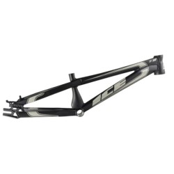 CADRE BMX ICE F-22 PRO Noir mat et déco grise - 1