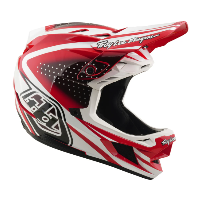 Casque Integral Troy Lee Designs D4 Polyacrilite Mips The Line Fire/Blanc - 1