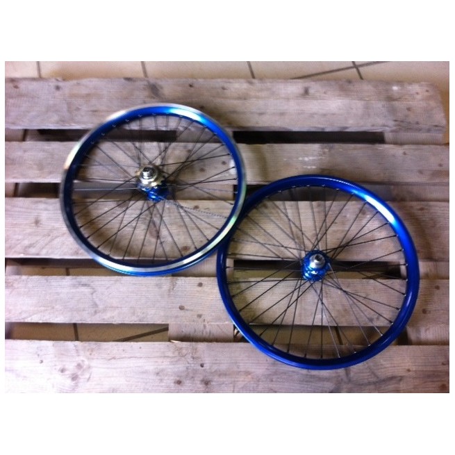 PAIRE DE ROUE PROFILE MINI RACE  BLEU 